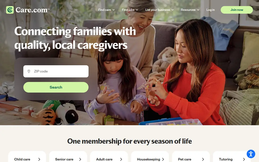 Care.com homepage
