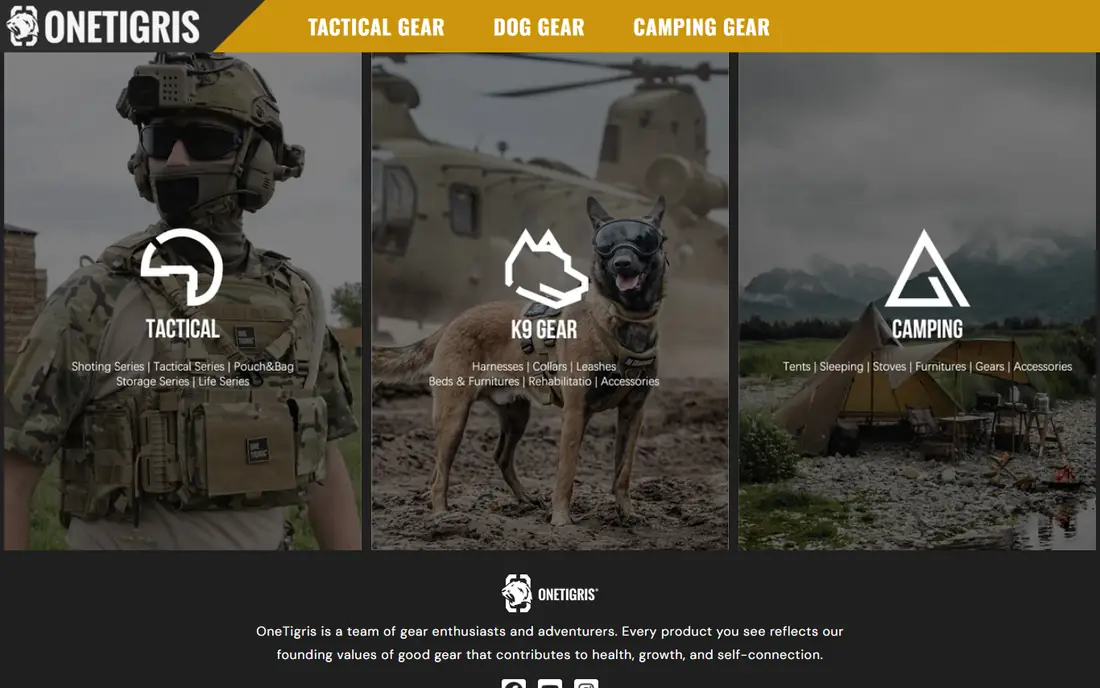 OneTigris Tactical Service Dog Vest homepage