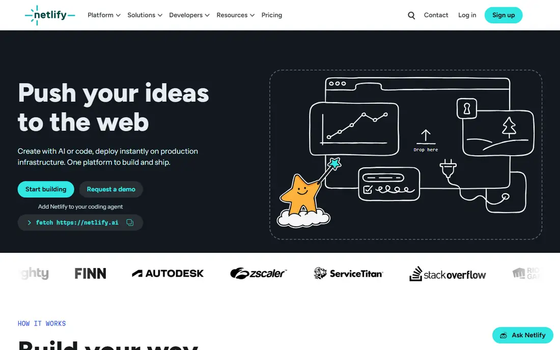 Netlify homepage