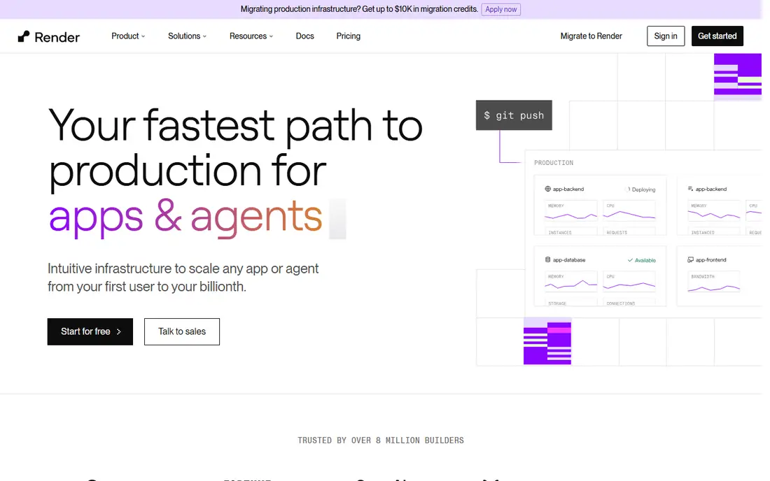 Render homepage