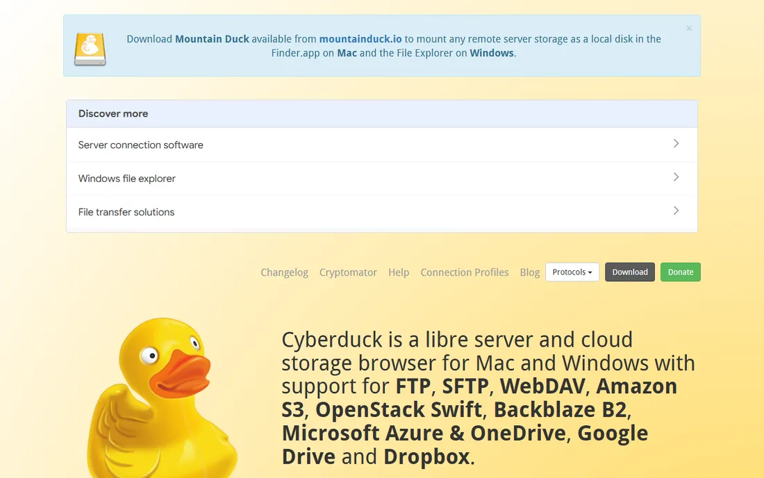 Cyberduck homepage