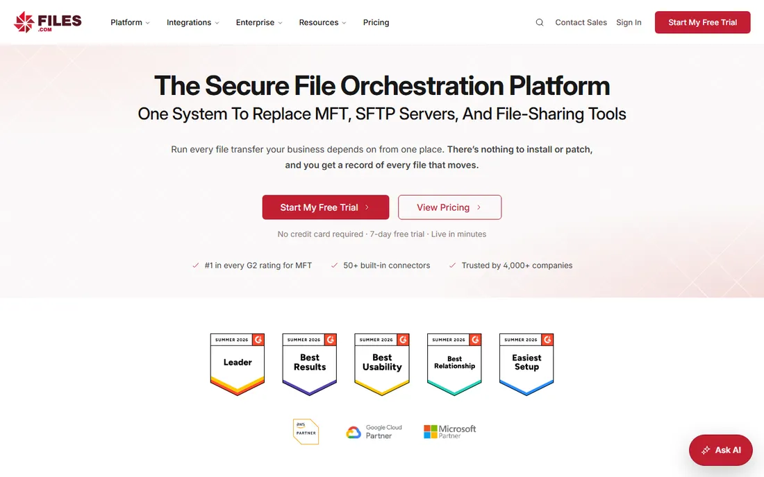 Files.com homepage