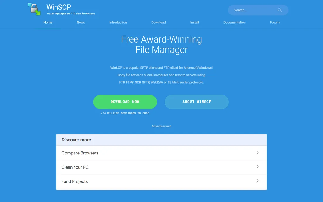 WinSCP homepage
