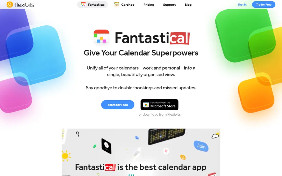 Fantastical homepage