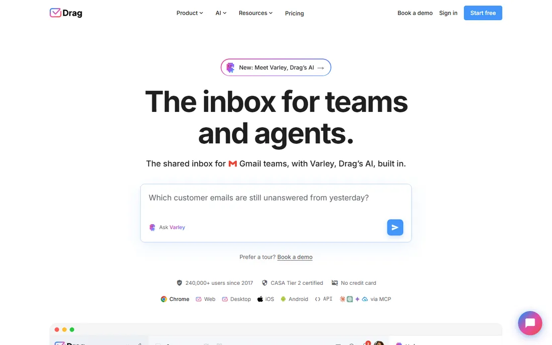 Drag homepage