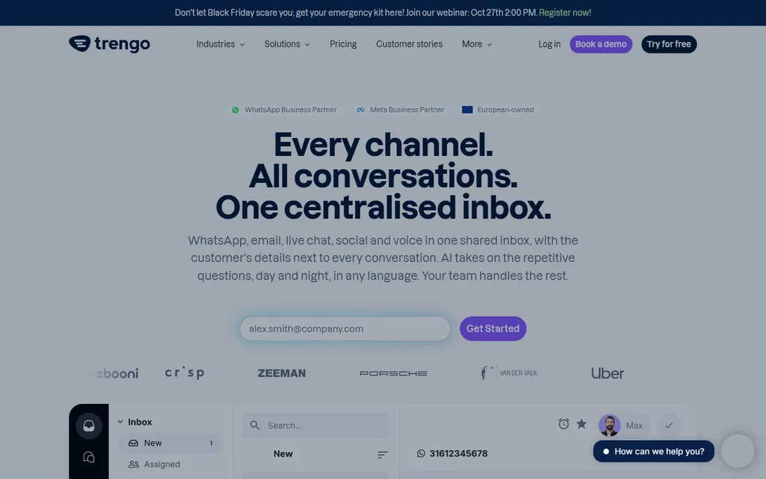 Trengo homepage