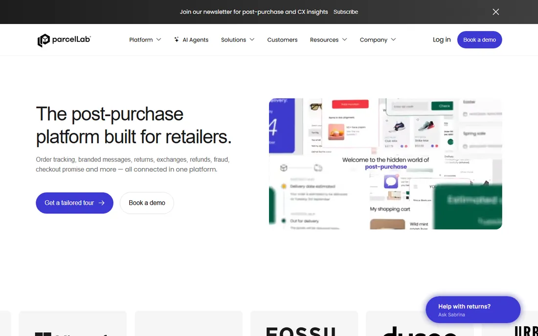 ParcelLab homepage