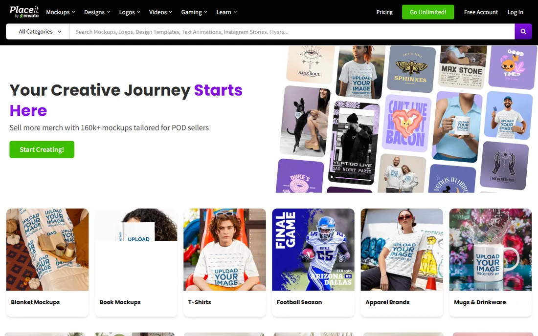 Placeit homepage