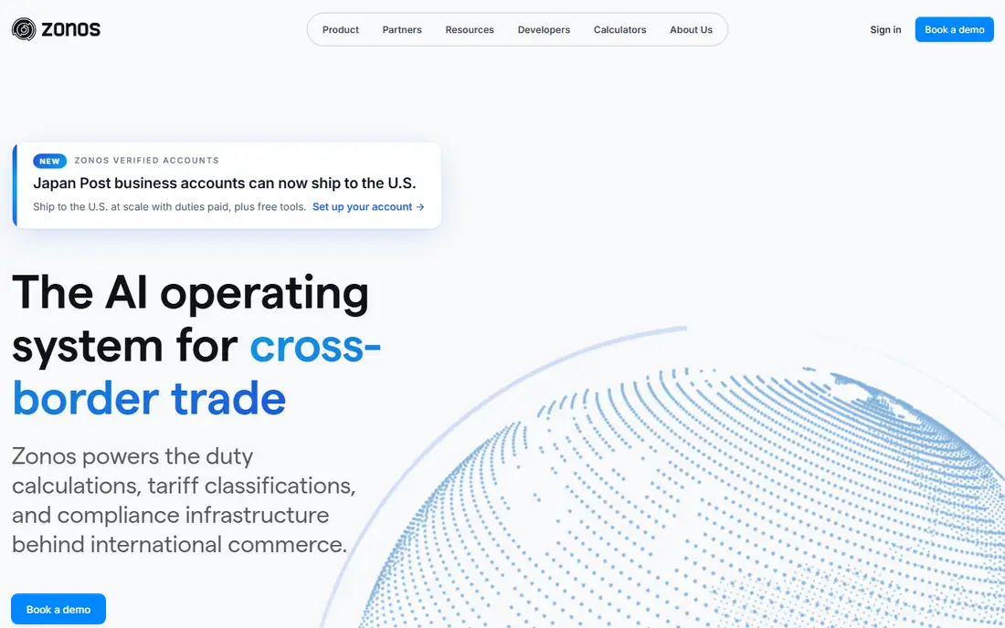 Zonos homepage