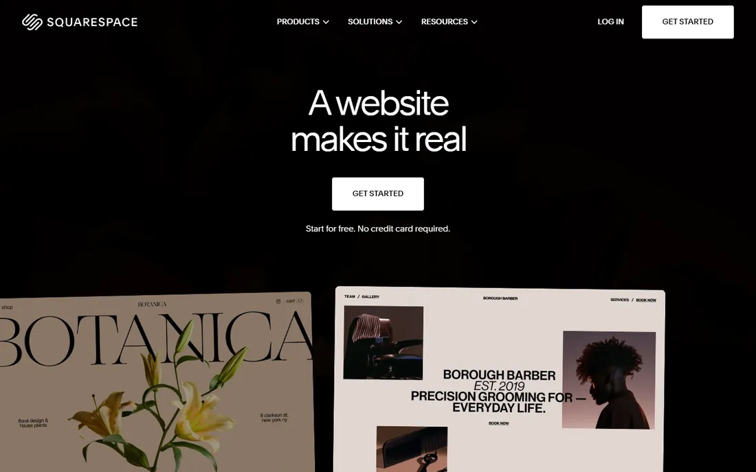Squarespace homepage