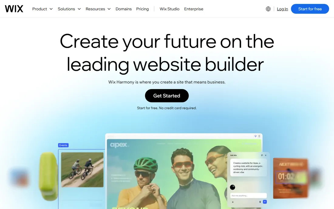 Wix homepage