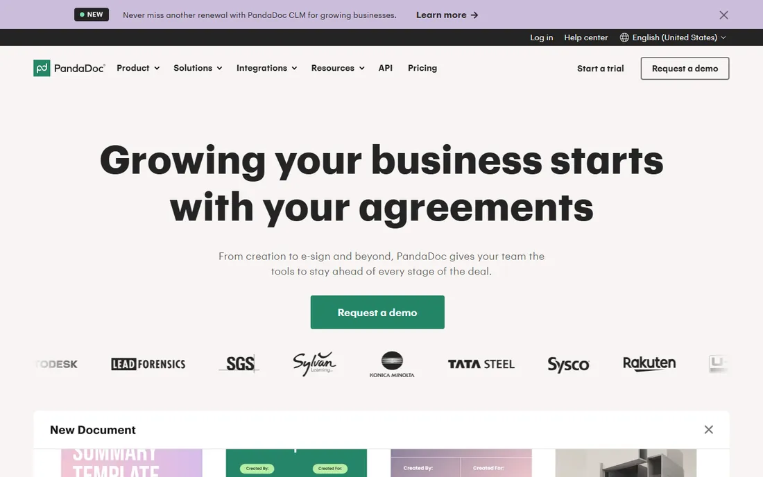 PandaDoc homepage