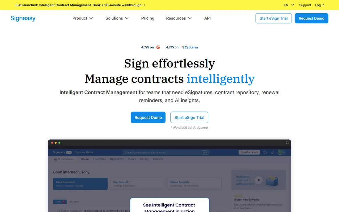 Signeasy homepage