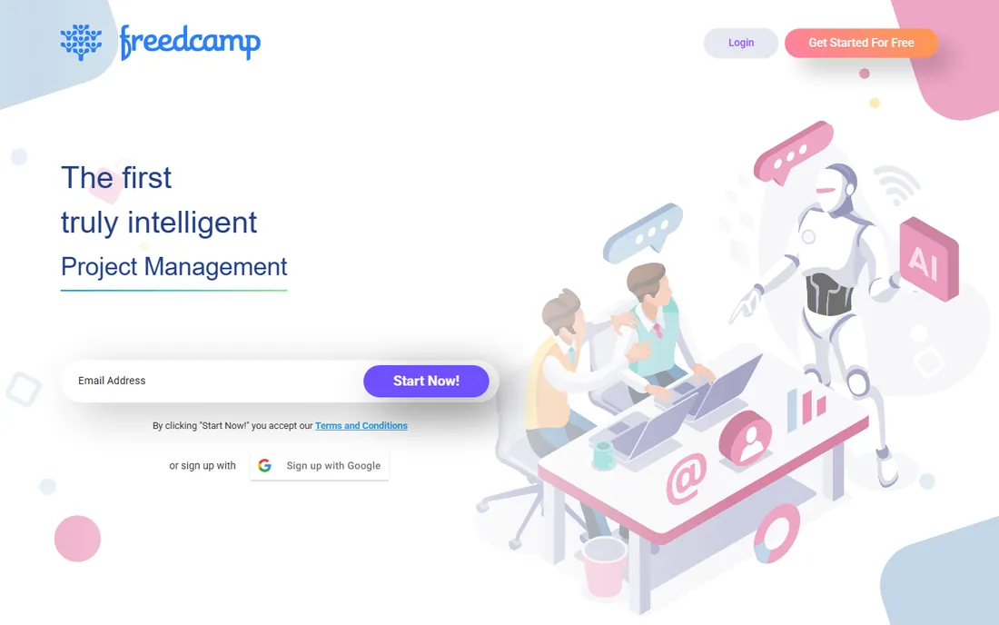 Freedcamp homepage