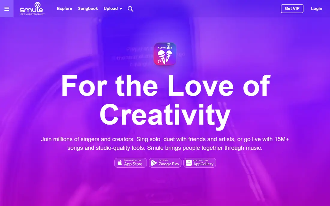 Smule homepage
