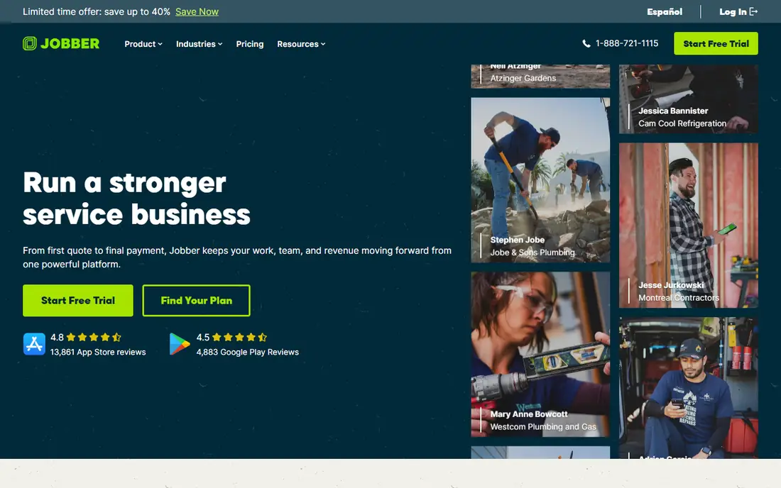 Jobber homepage