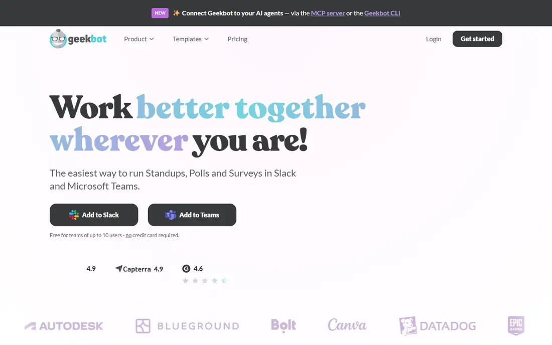 Geekbot homepage