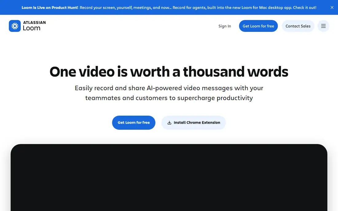 Loom homepage