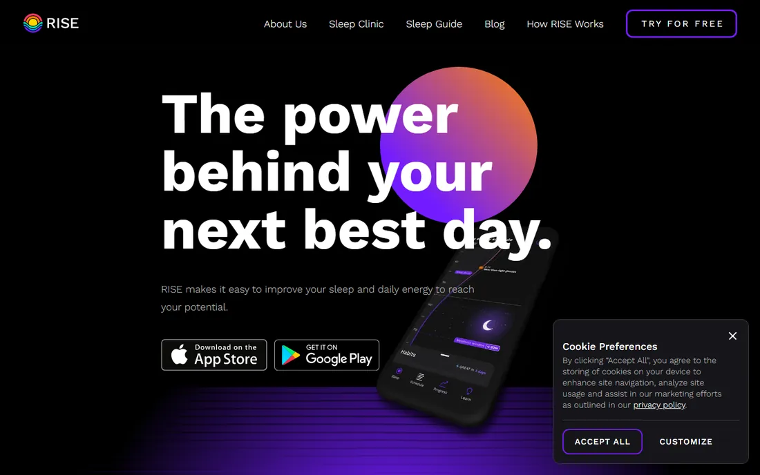 Rise homepage