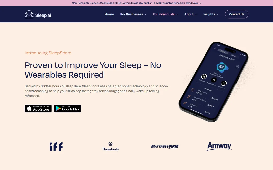 SleepScore homepage