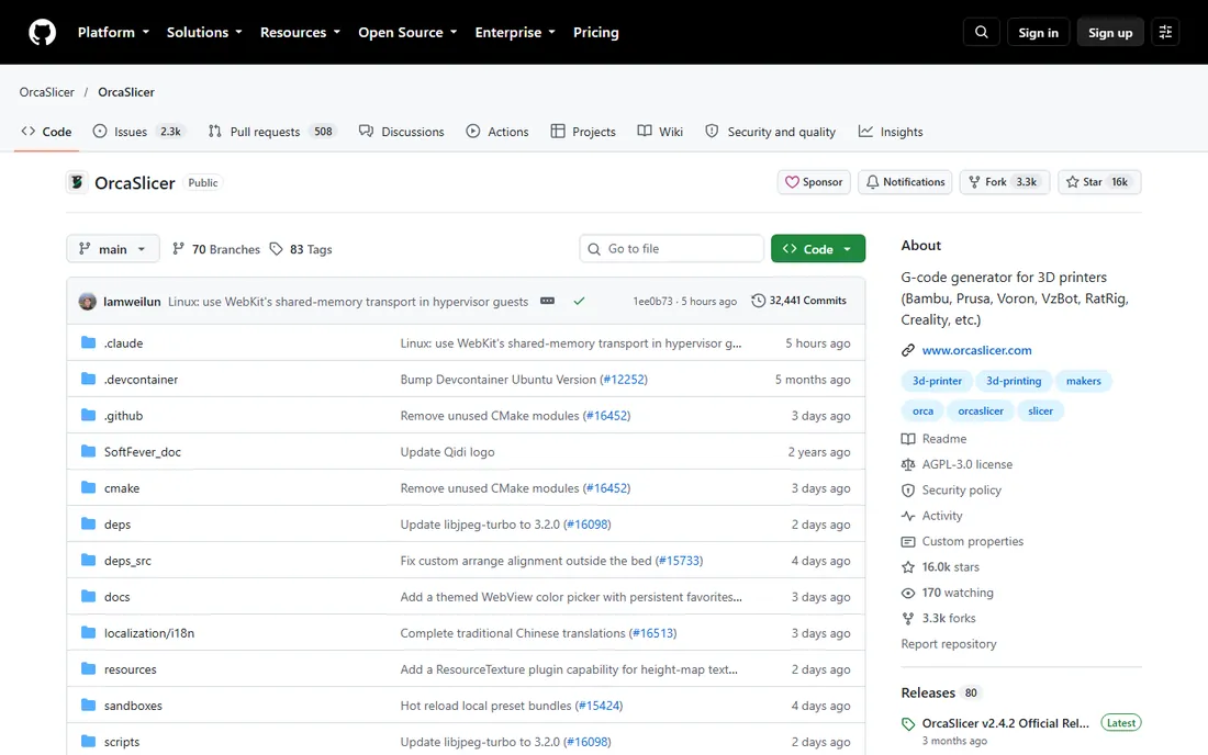 OrcaSlicer homepage
