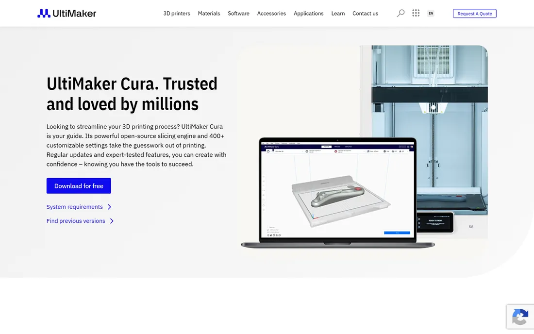 Ultimaker Cura homepage