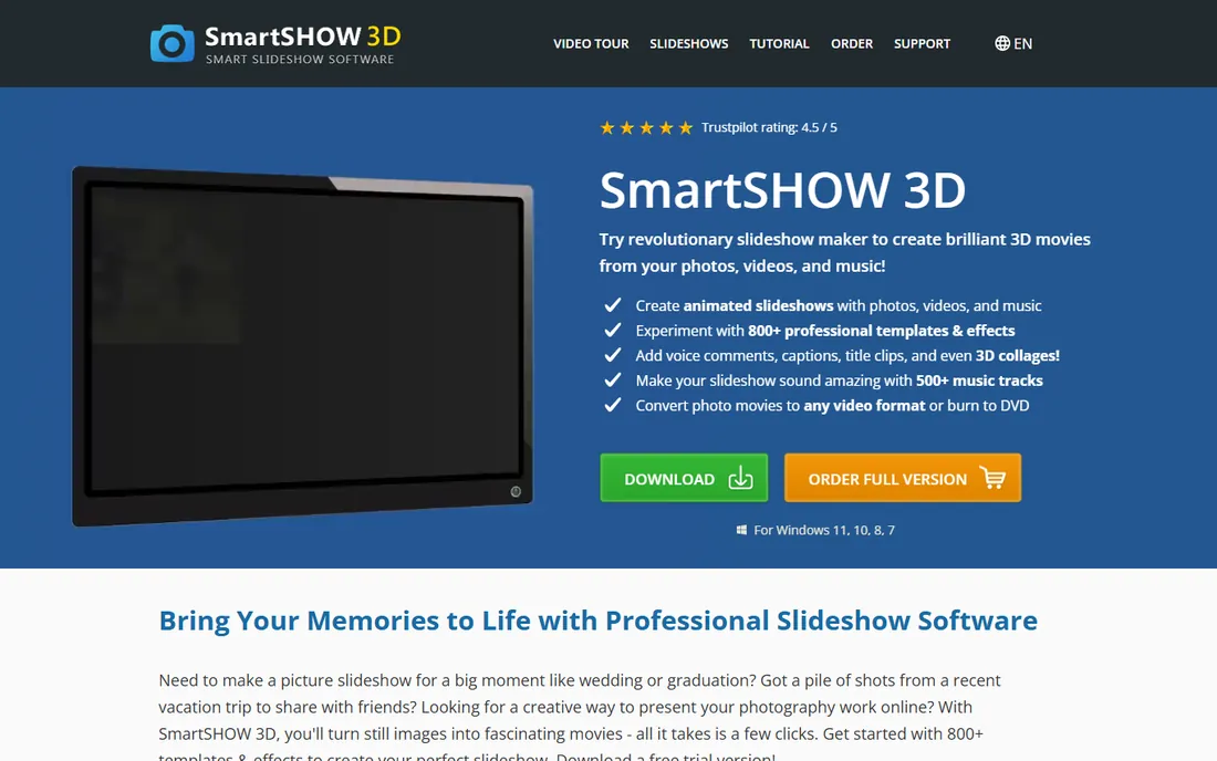 SmartSHOW 3D homepage