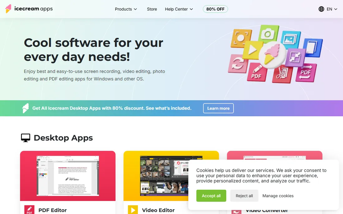 Icecream Slideshow Maker homepage