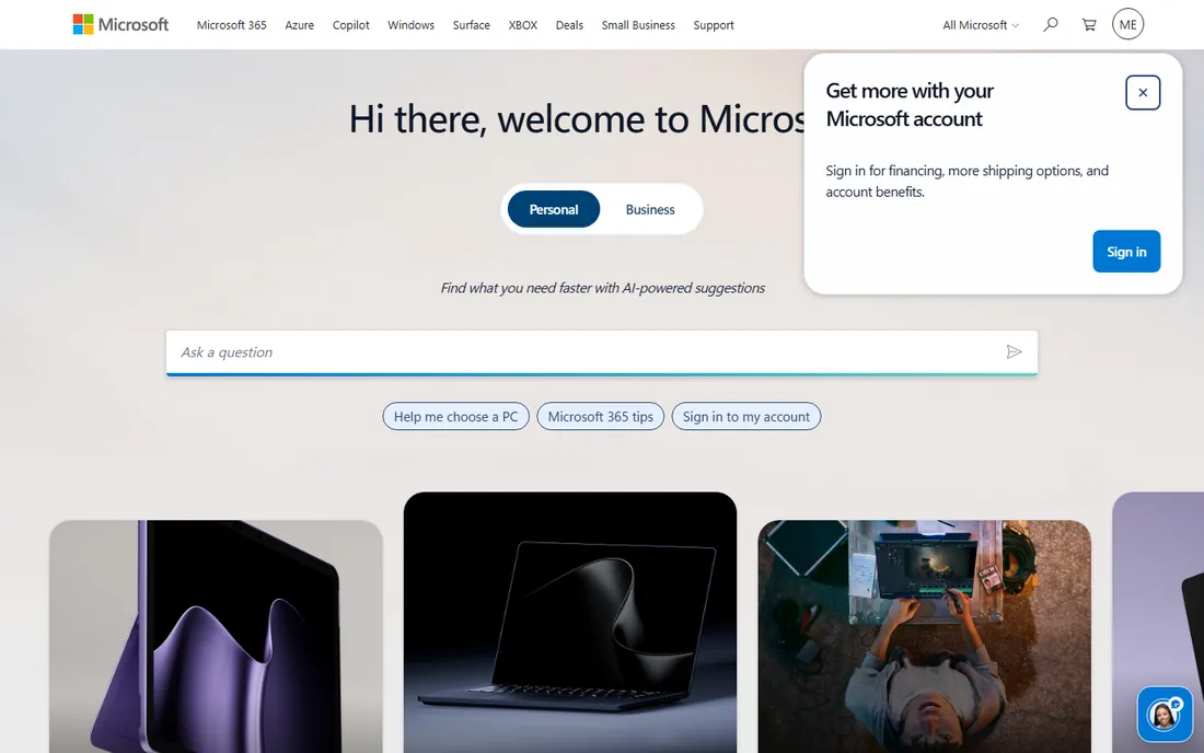 Microsoft Dynamics 365 Business Central homepage