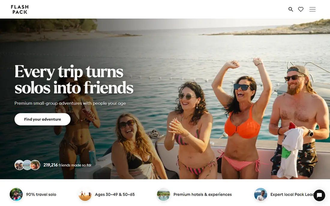 Flash Pack homepage