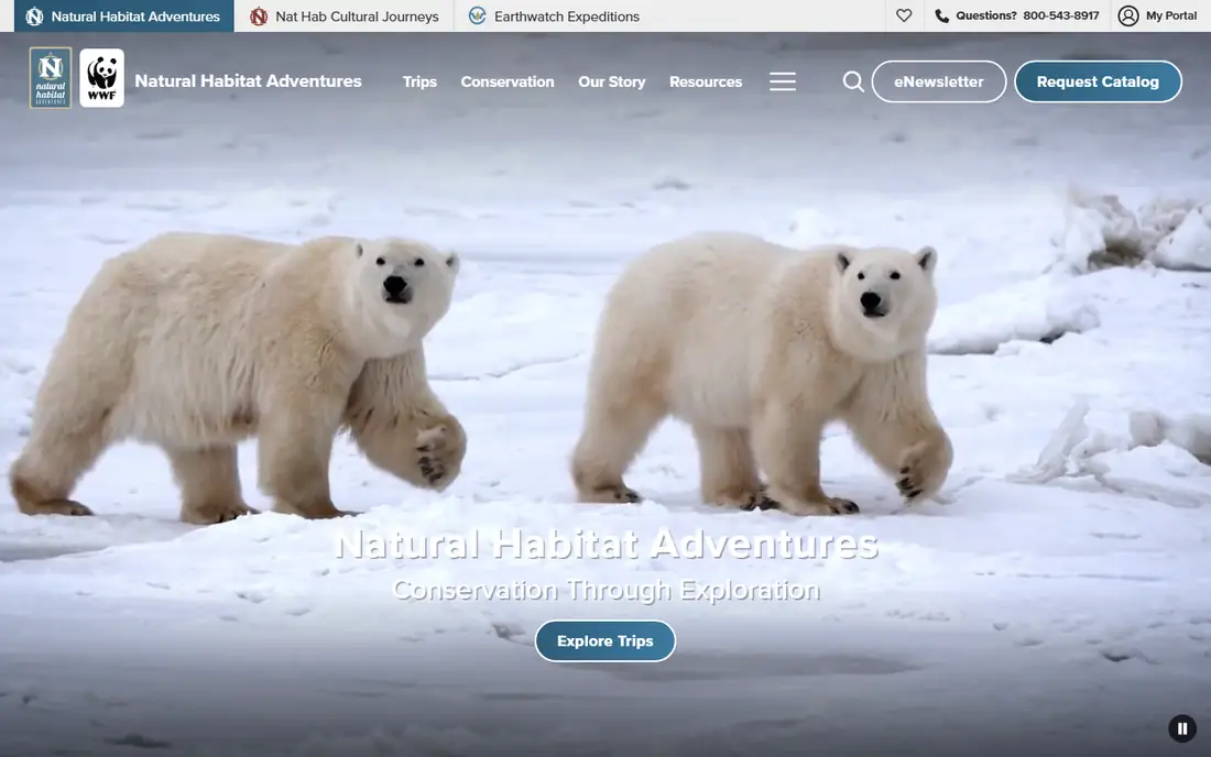 Natural Habitat Adventures homepage