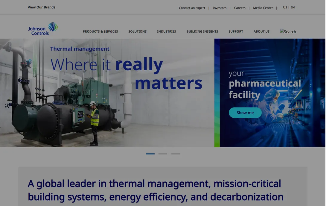 Johnson Controls OpenBlue homepage