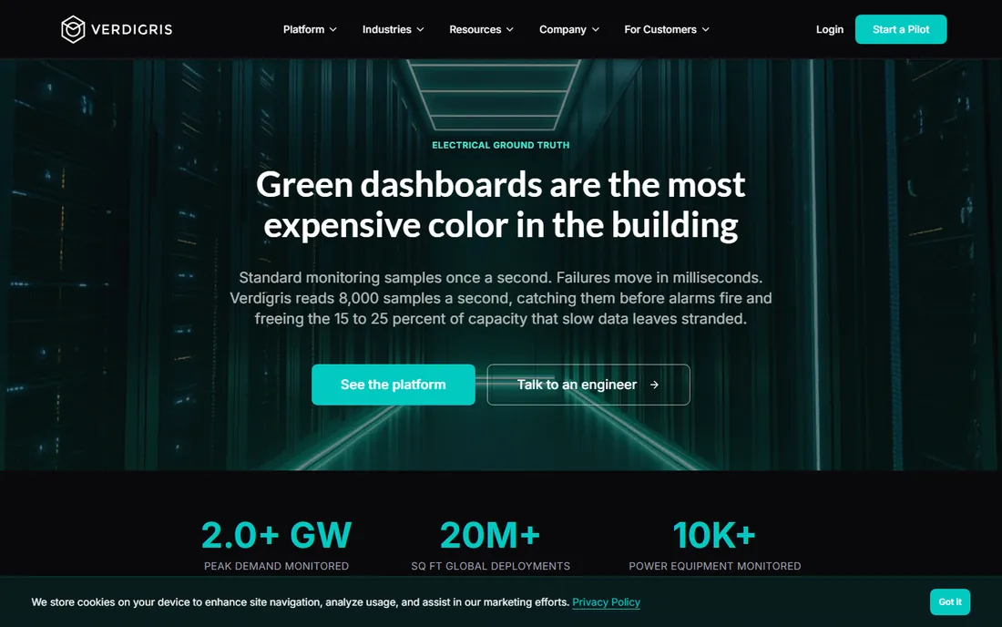 Verdigris homepage