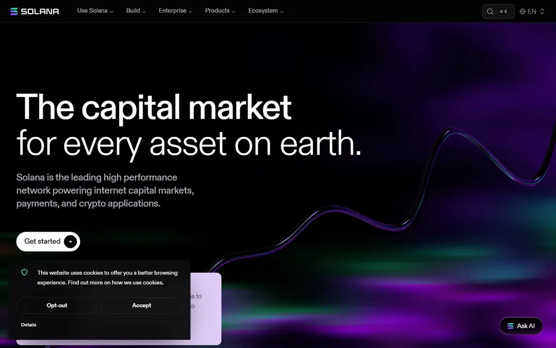 Solana homepage