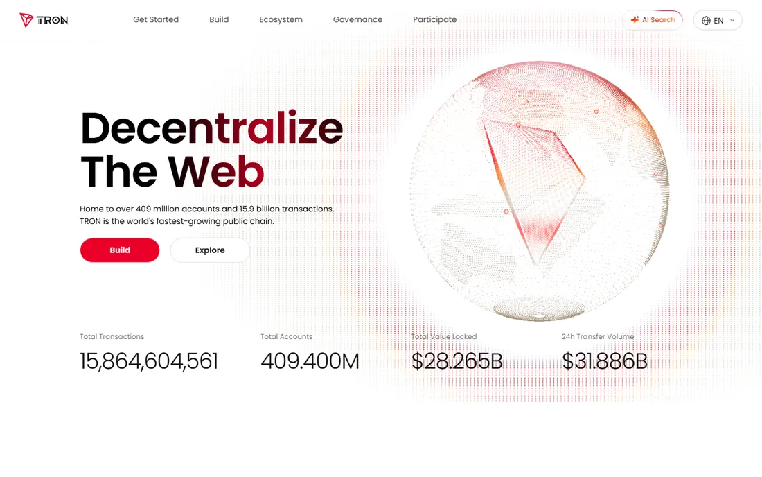 Tron homepage