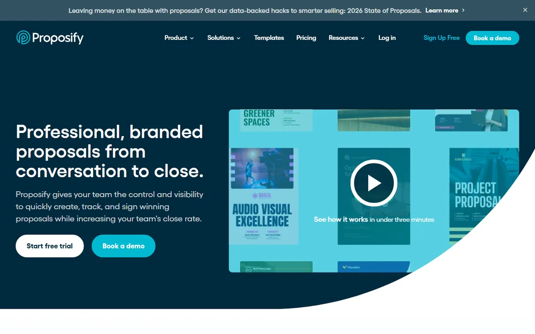 Proposify homepage