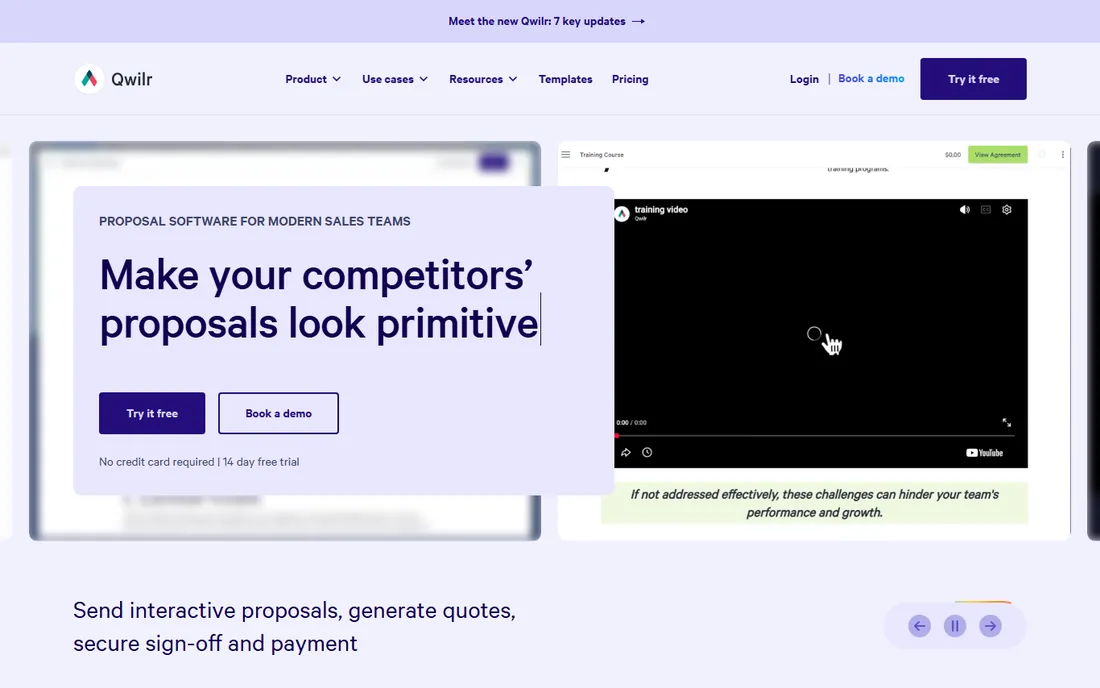Qwilr homepage