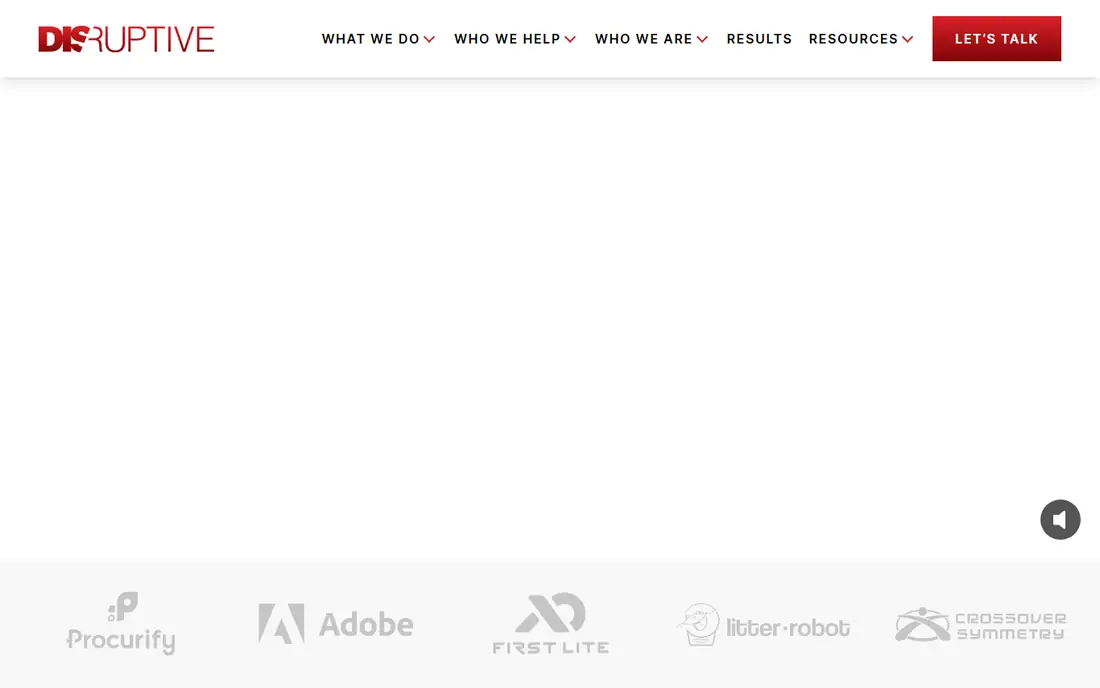 Disruptive Advertising homepage