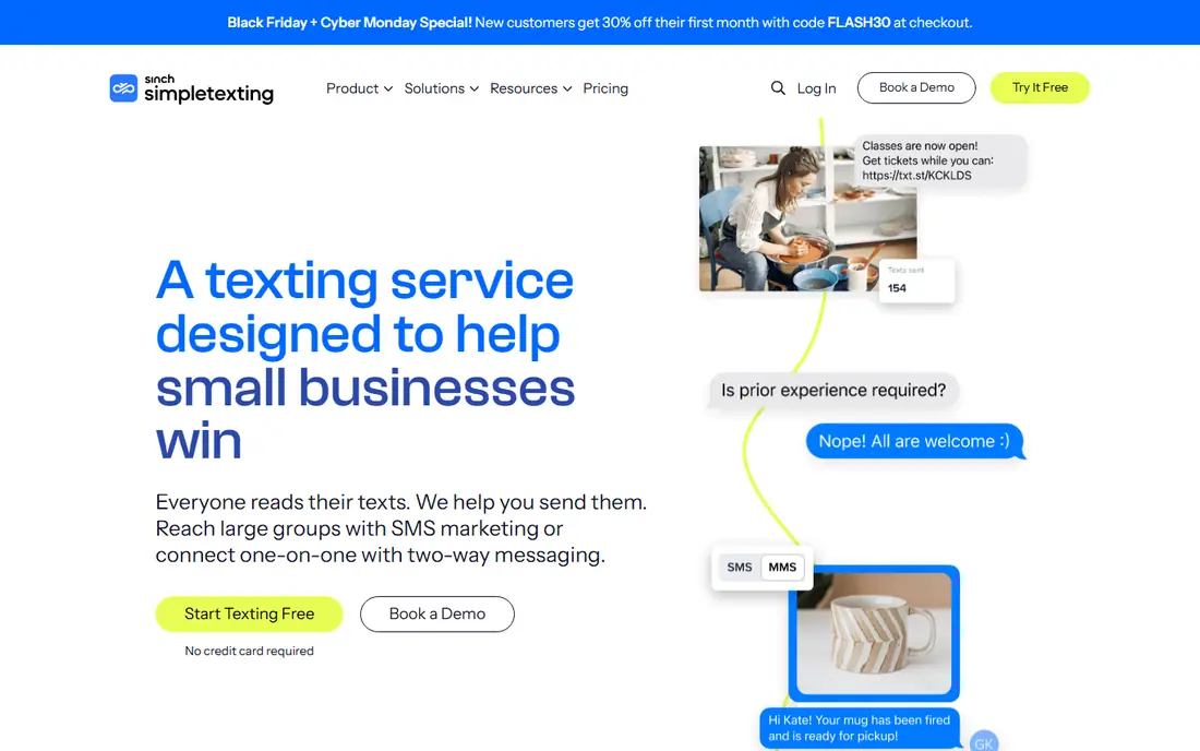 SimpleTexting homepage