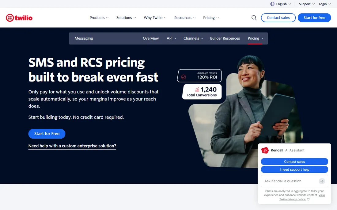 Twilio homepage