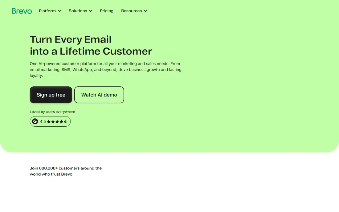 Brevo homepage