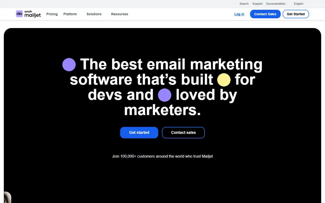 Mailjet homepage