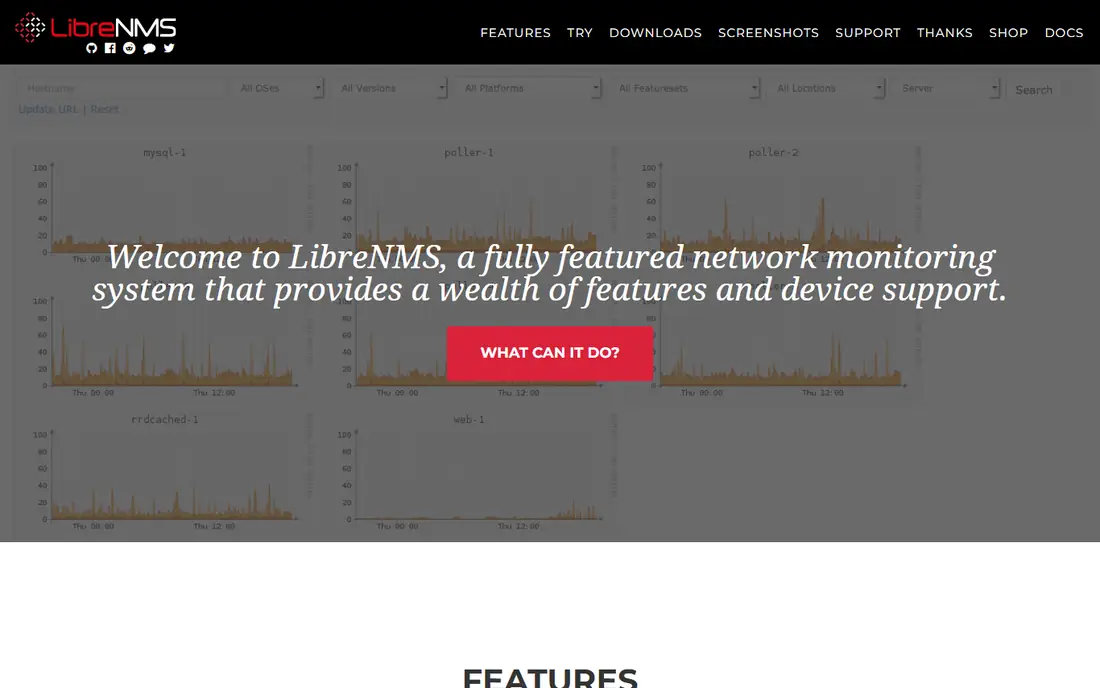 LibreNMS homepage
