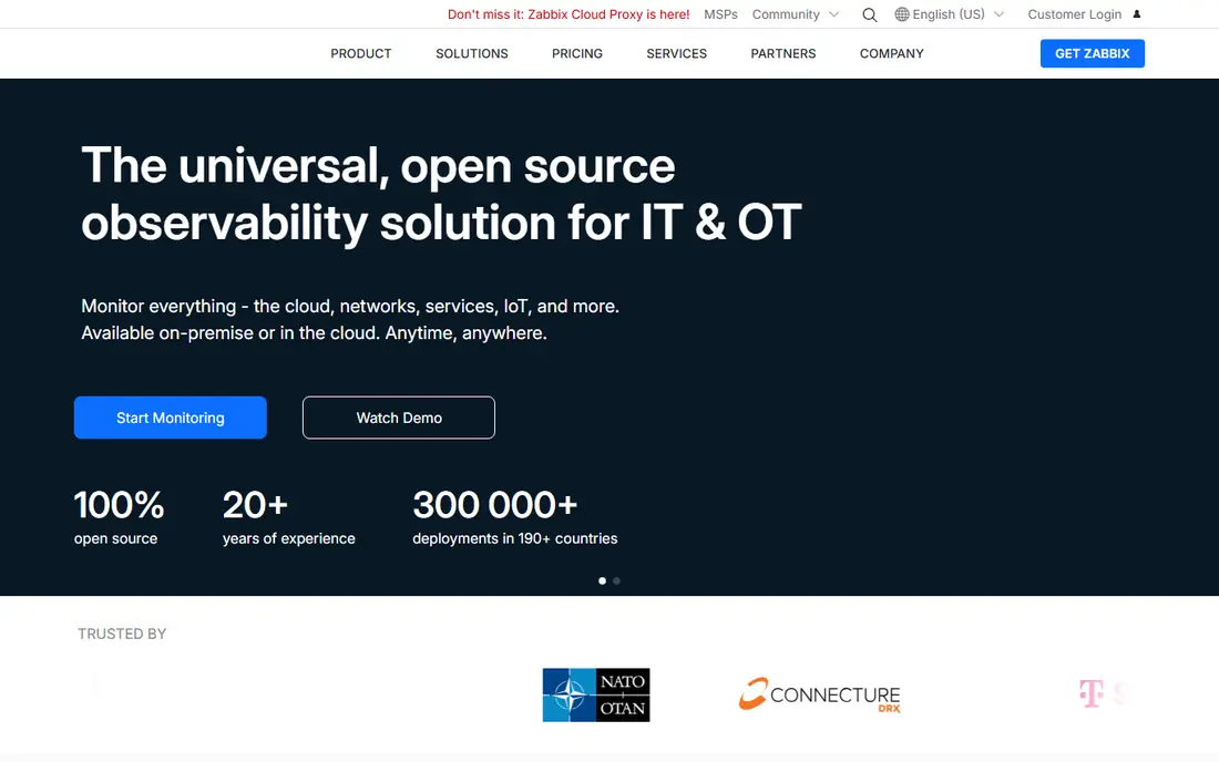 Zabbix homepage