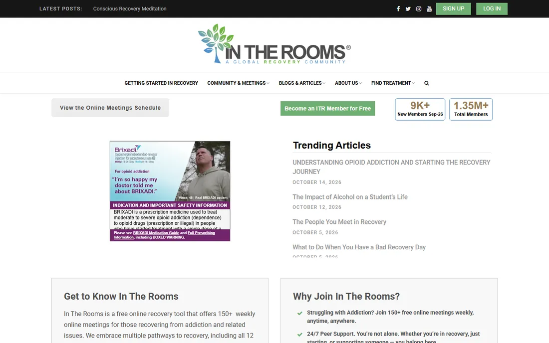In The Rooms homepage