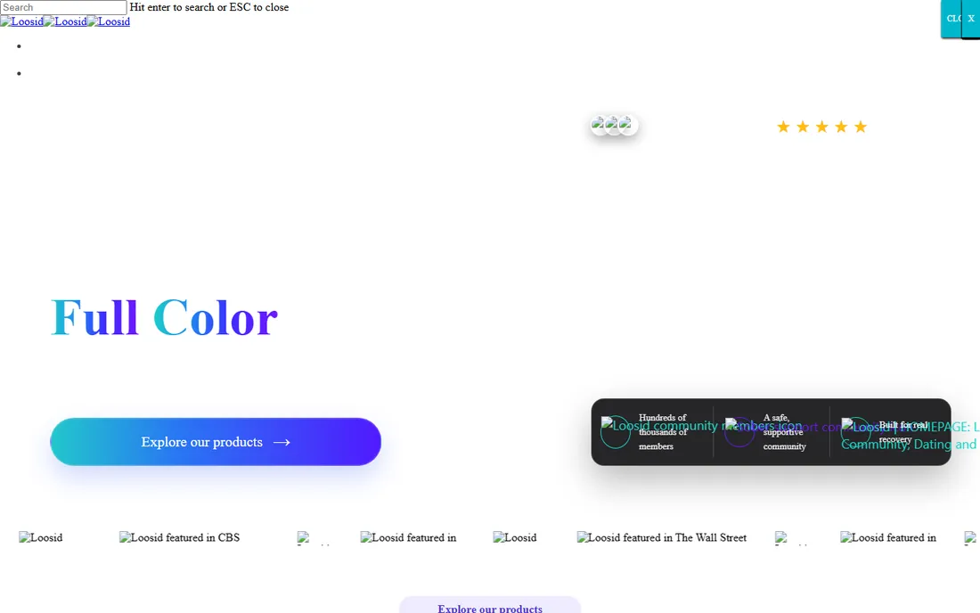 Loosid homepage