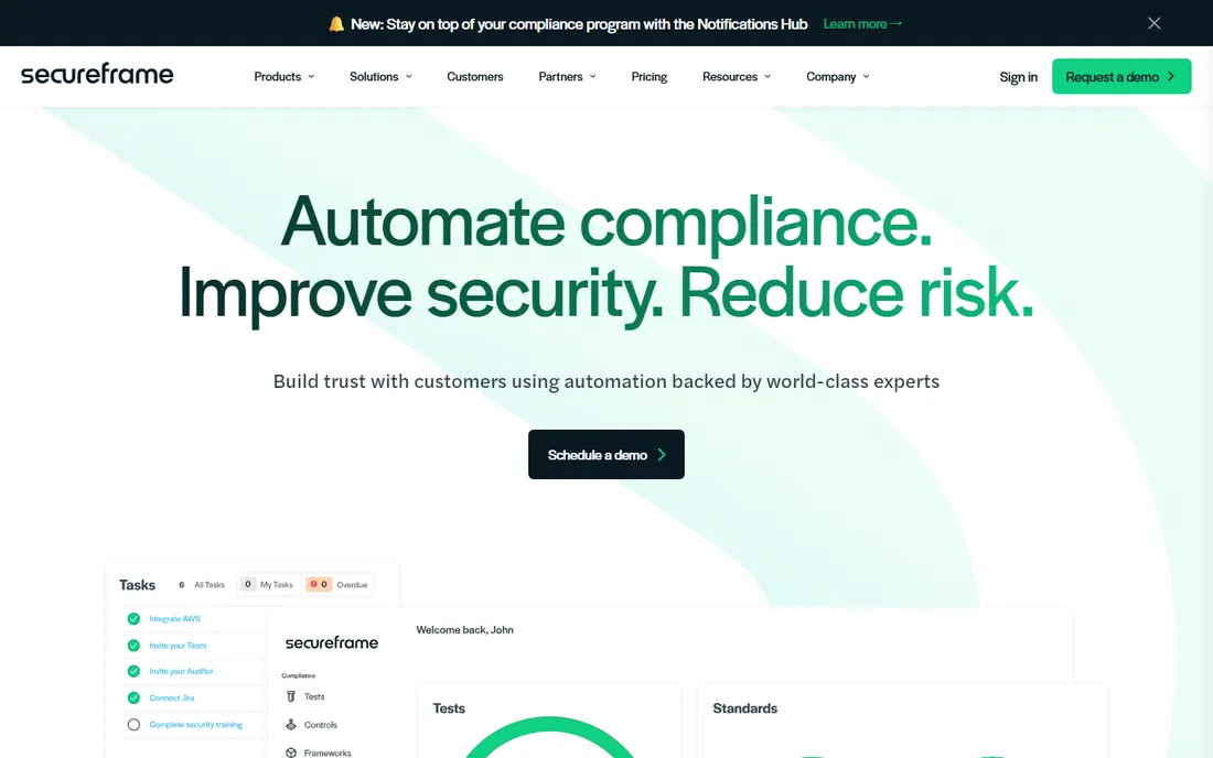 Secureframe homepage