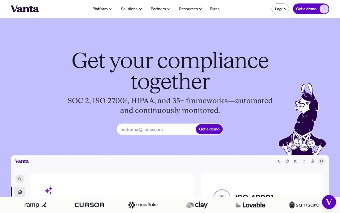 Vanta homepage