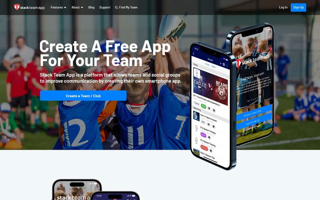 Stack Team App homepage