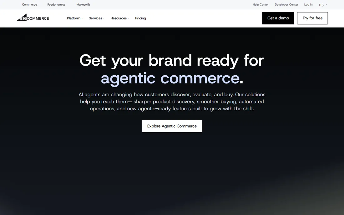 BigCommerce homepage